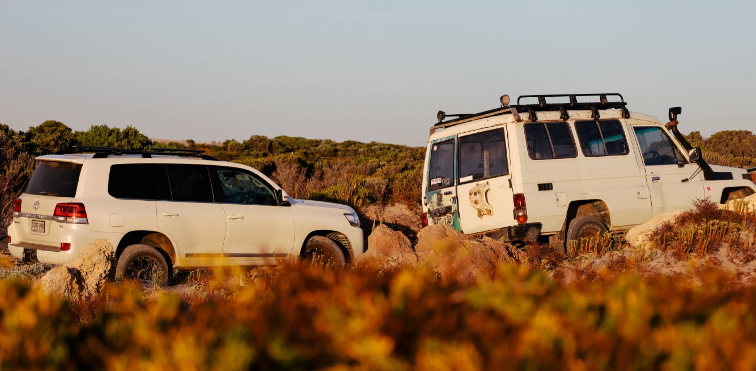 Two 4WD's in desert